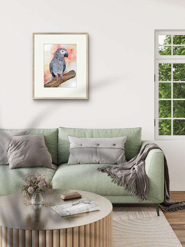 Kunstdruck Graupapagei Poppy – Bild 3