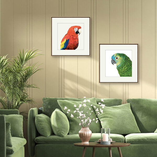 Kunstdruck hellroter Ara – Bild 5
