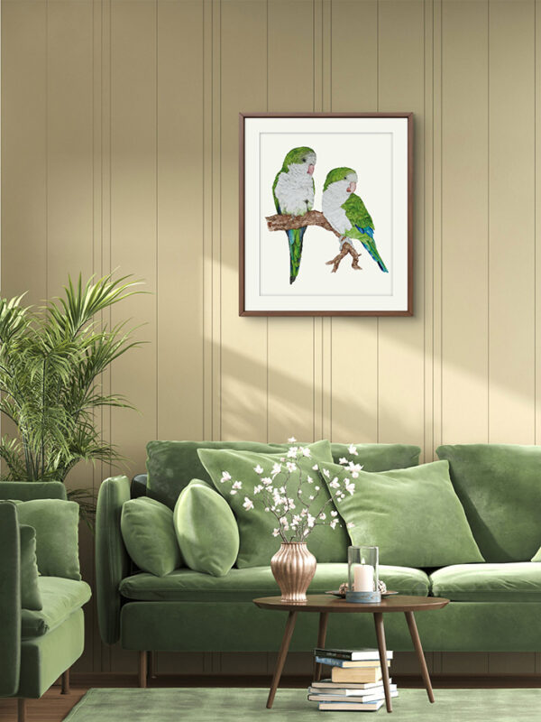 Kunstdruck Mönchsittiche – Bild 3