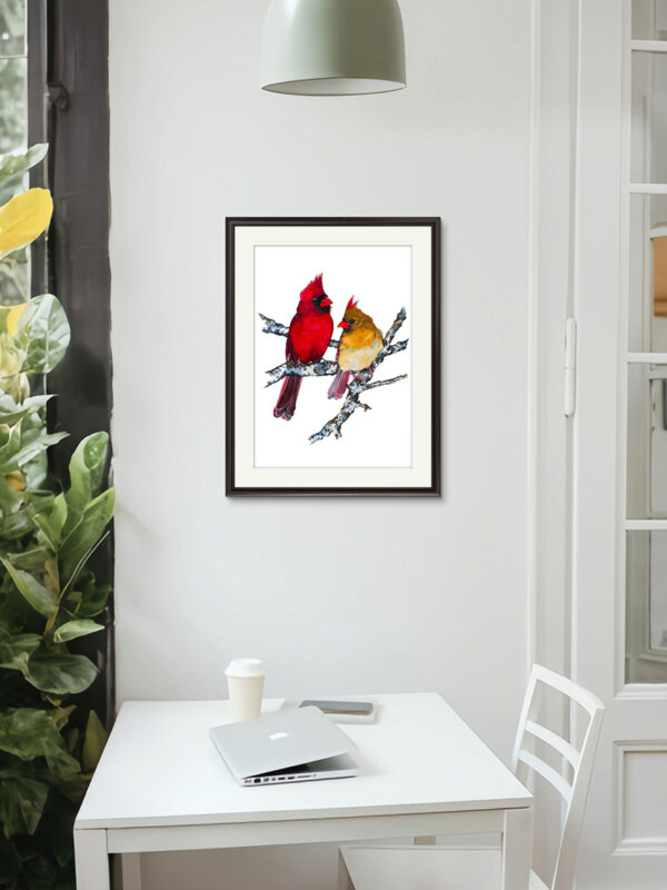 Kunstdruck Rotkardinalpaar – Bild 4