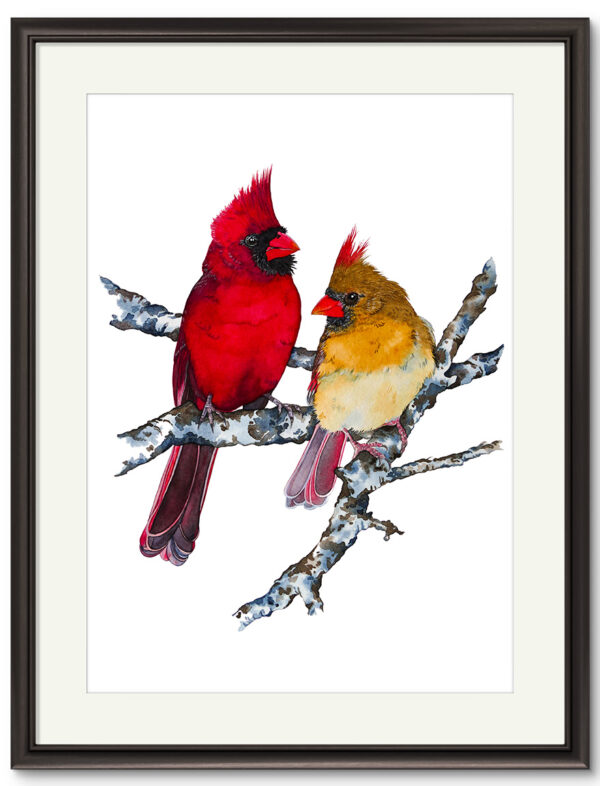 Kunstdruck Rotkardinalpaar – Bild 2