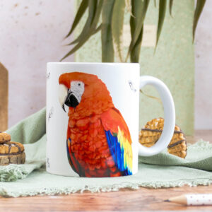 Tasse hellroter Ara