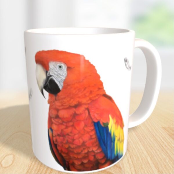 Tasse hellroter Ara – Bild 2